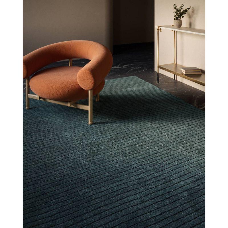 Momeni 2'6"x8' Asher Solid Handloomed Runner Rug Blue: Wool, Medium Pile, Indoor, Handmade, Cotton Backing