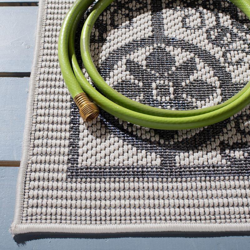 Bermuda BMU815 Power Loomed Indoor/Outdoor Machine Washable Area Rug - Ivory/Charcoal - 8'x10' - Safavieh
