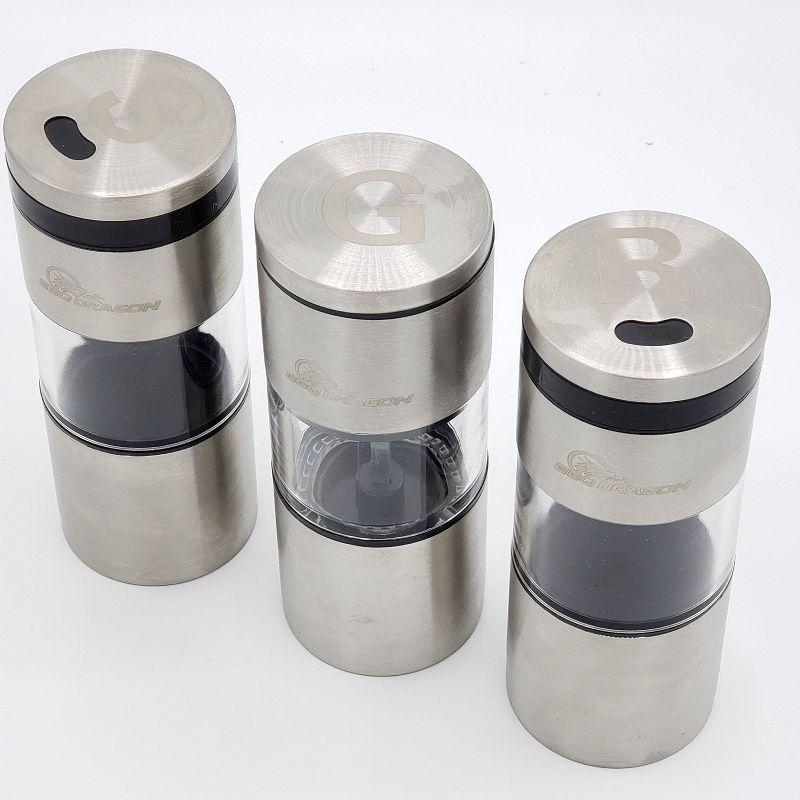 BBQ Dragon Cabinet System Stainless Steel Spice Jar & Rack Set with Adjustable Racks