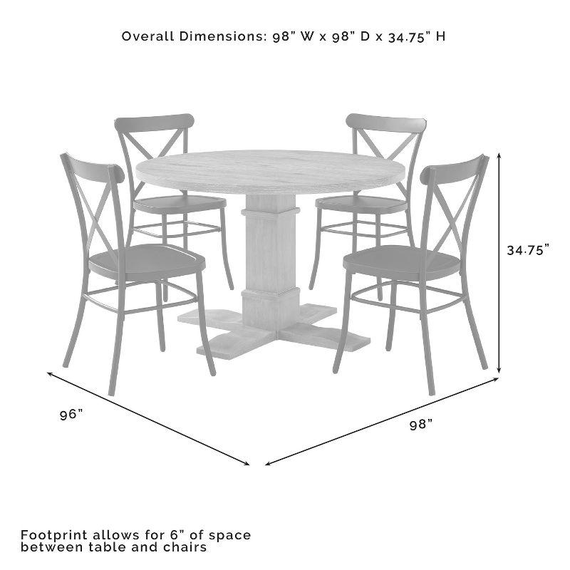 5pc Joanna Round Dining Set with 4 Camille Chairs Matte Black - Crosley