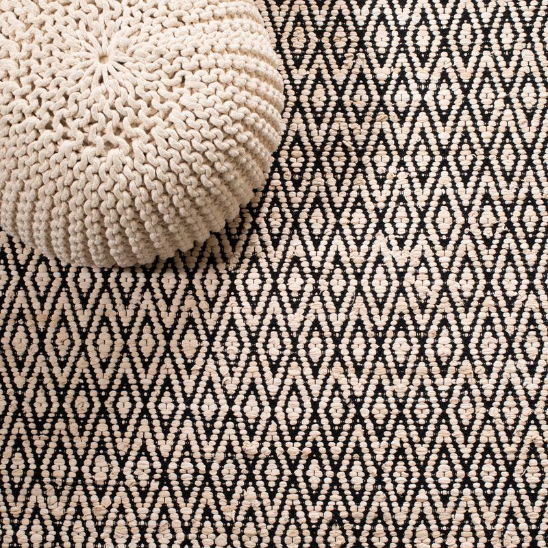 Montauk 6' Square Beige and Black Handwoven Cotton Rug