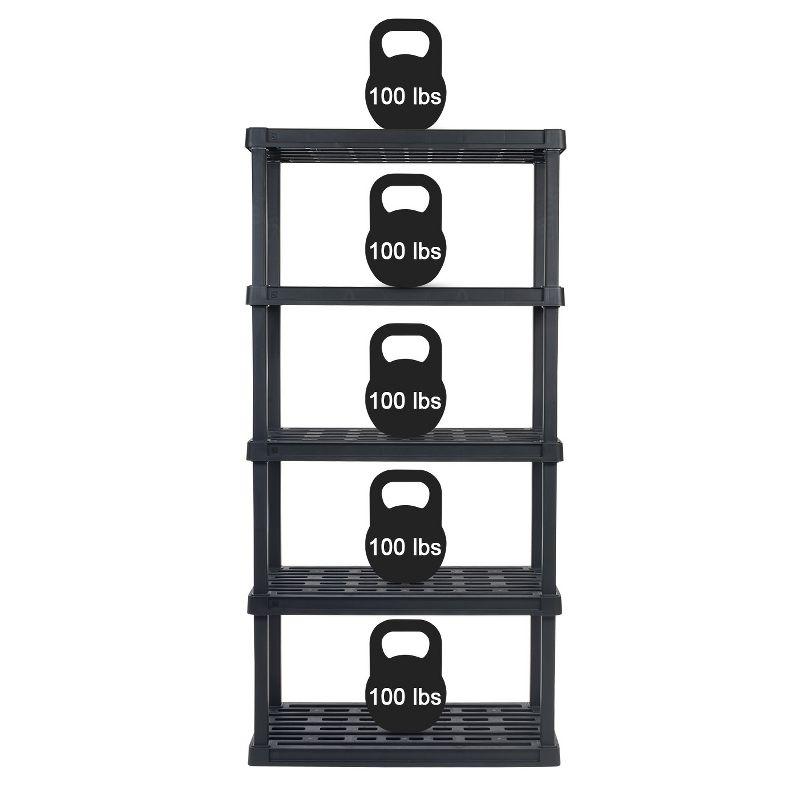 IRIS USA Plastic Garage Shelving Unit Storage Outdoor Indoor