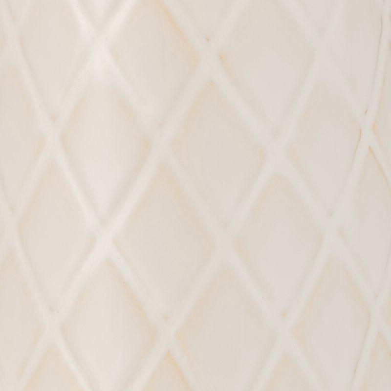 Sagebrook Home 12" Ceramic Vase - Contemporary Plaid Textured Ivory/Beige Vase For Floral Arrangements - Decorative Table Accent for Home or Office