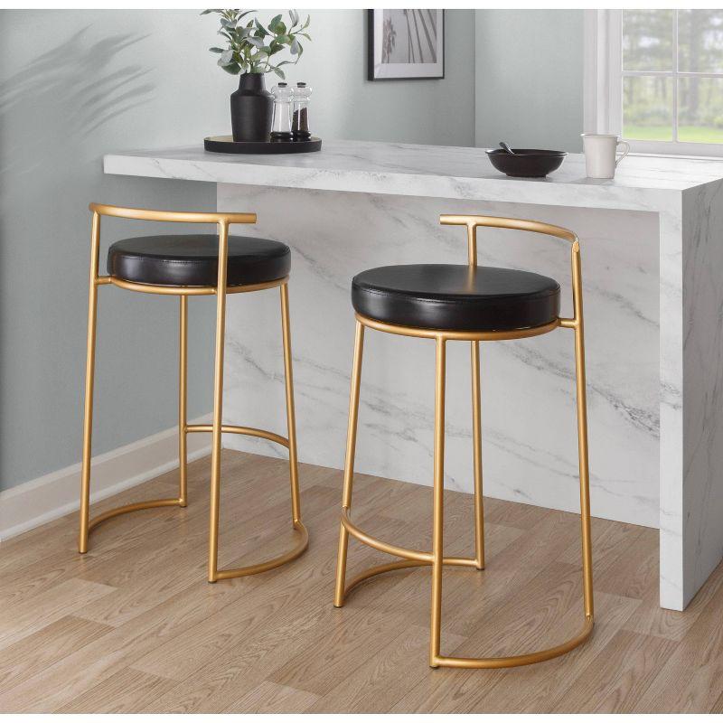 Set of 2 Round Fuji Counter Height Barstools - LumiSource