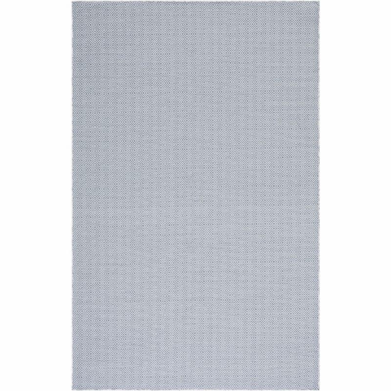 Hampton Grey and Blue Rectangular Wool Area Rug