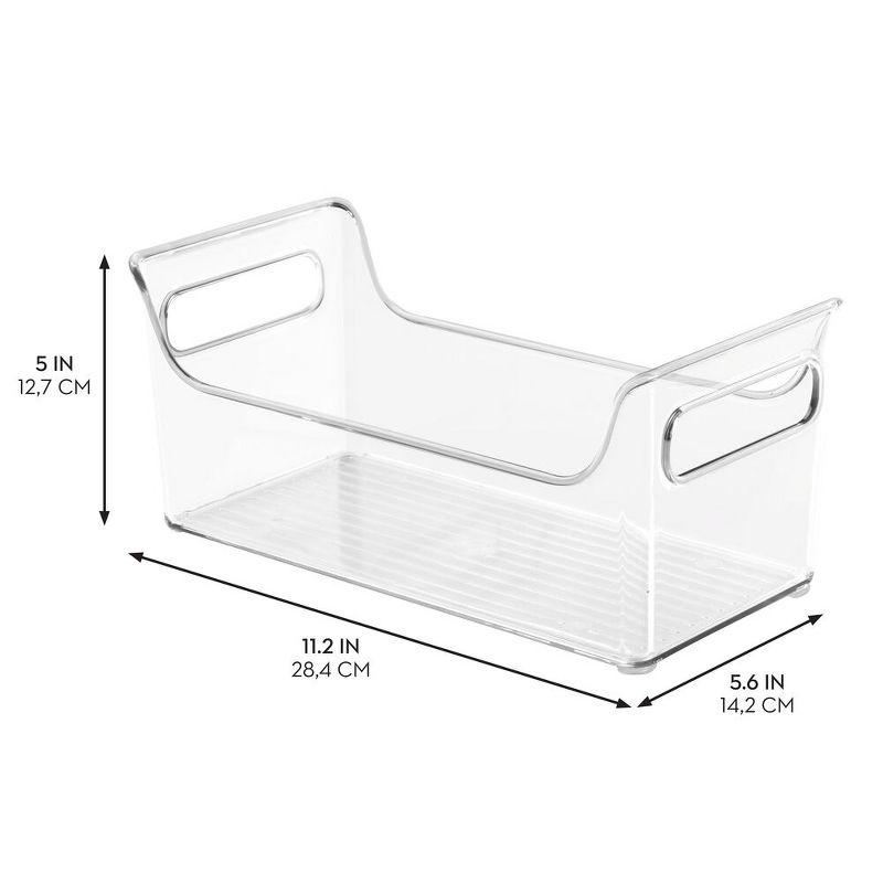 iDesign iDesign Condiment Organizer for Fridge - Plastic Fridge Organizer Bins with Handles, Set of 2, Clear