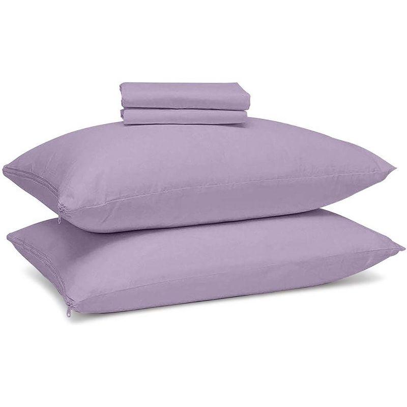 Lavender Cotton Hypoallergenic Standard Pillow Protector with Zipper - 2 Pack