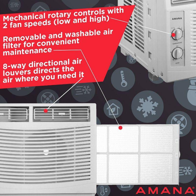 Amana 5,000 BTU Window Air Conditioner, Cools Rooms up to 150 Sq.Ft., White