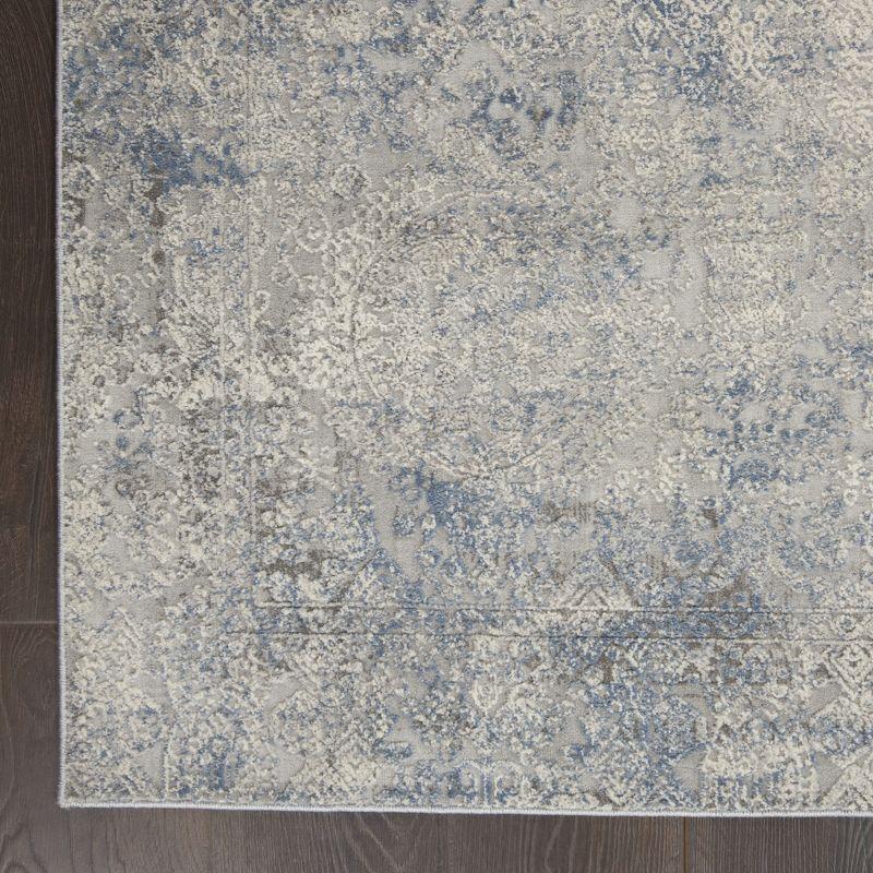 Nourison Rustic Textures Vintage Persian Indoor Area Rug Ivory Light Blue 5'3" x 7'3"