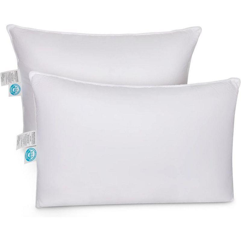 East Coast Bedding 10/90 Pure Dream Firm Goose Down Feather Pillow, Standard Size, Set of 2