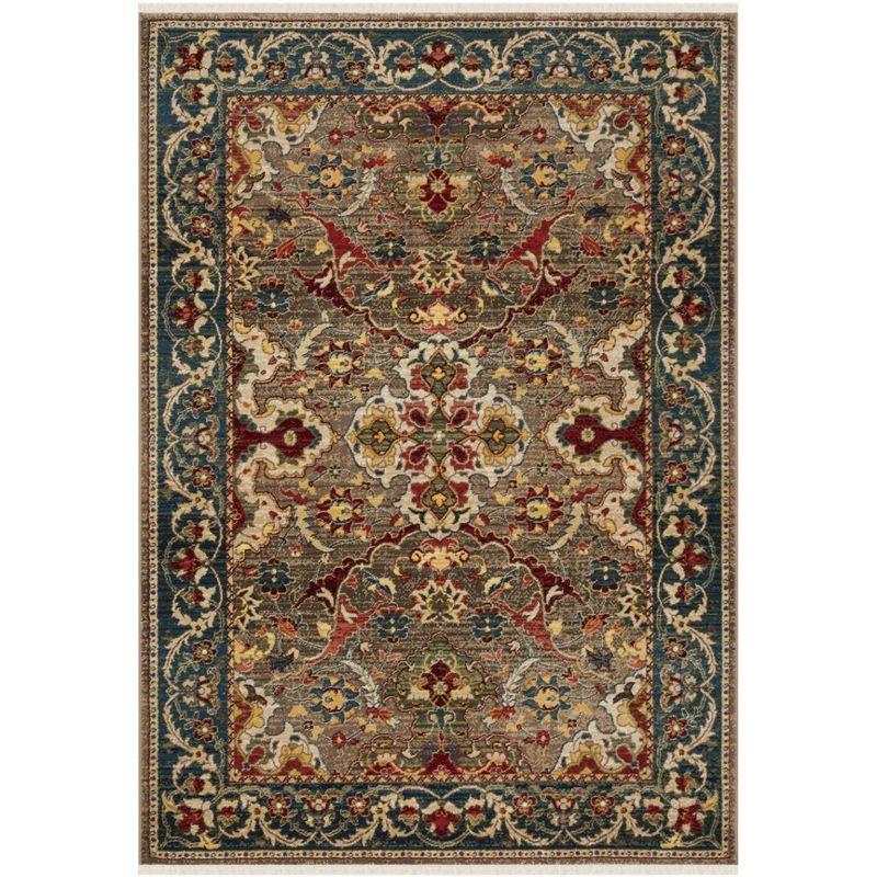 Kashan KSN307 Power Loomed Area Rug - Taupe/Blue - 5'1"x7'5" - Safavieh