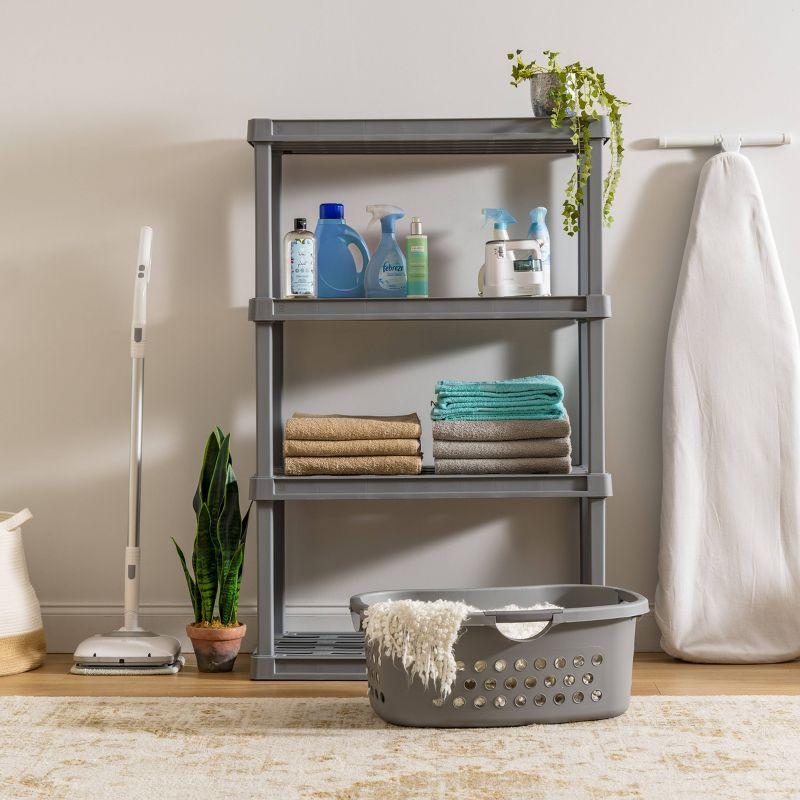 IRIS USA, Inc. 4-Tier Large Plastic Garage Storage Shelving Unit, Gray (18 W x 56 H x 36 D)