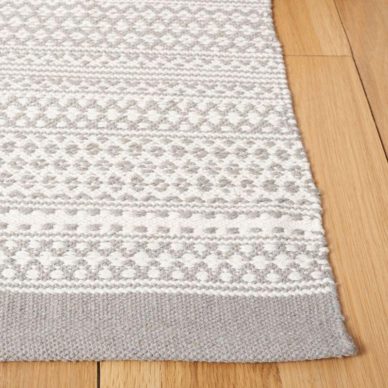 Bohemian Nomadic Handwoven Cotton Kilim Rug - Gray 5'x8'