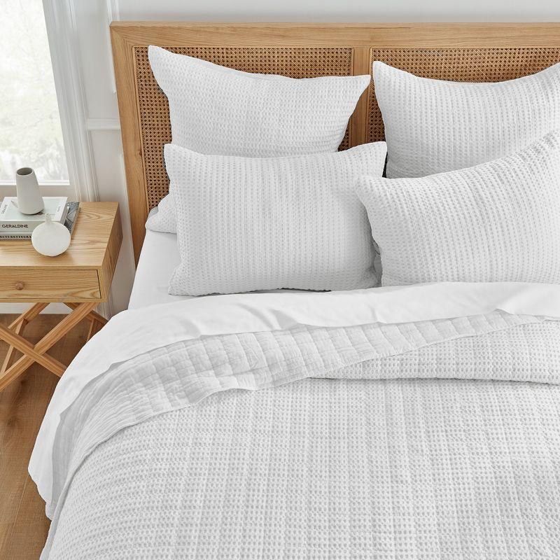 Bright White Organic Microfiber Twin Quilt and Sham Set