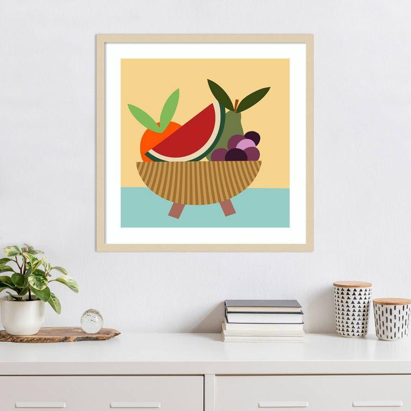 Svelte Natural Framed Graphic Fruit Bowl V Print, 25"