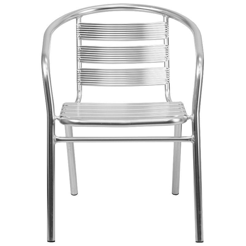 Flash Furniture Heavy Duty Commercial Aluminum Indoor-Outdoor Restaurant Stack Chair with Triple Slat Back