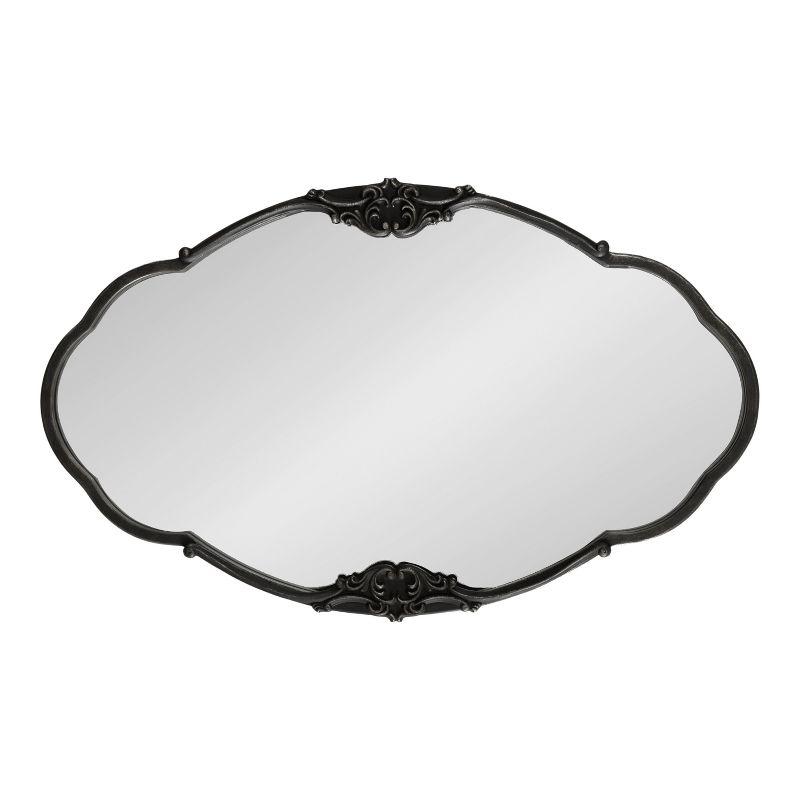 Kate & Laurel All Things Decor 30"x18" Novella Vintage Glam Ornate Mirror Black: Baroque-Inspired, Wall-Mounted