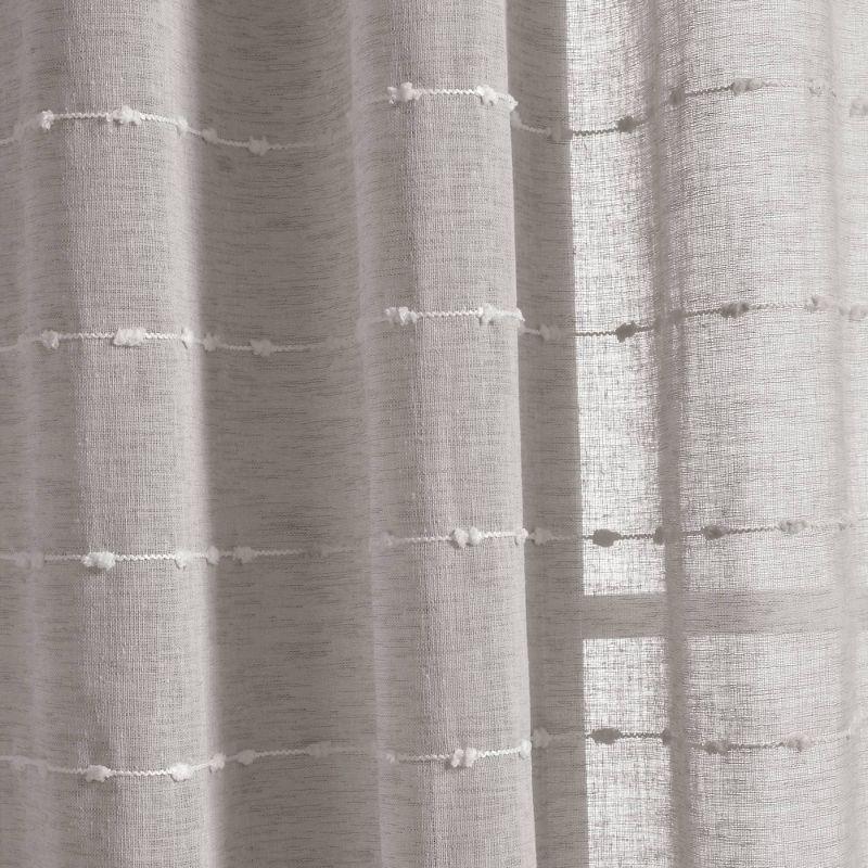 Farmhouse Textured Sheer Polyester Sheer Curtain Pair (Set of 2)