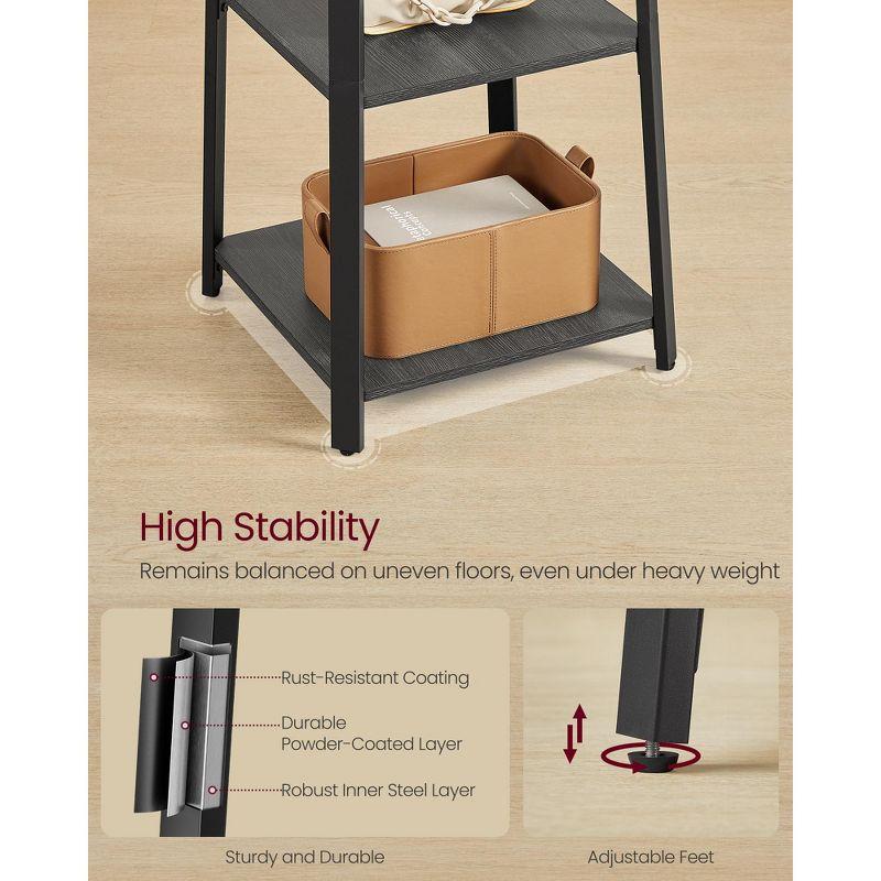 Industrial Style Coat Rack with Shelves and Hooks - Free-Standing Hall Tree for Entryway and Living Room