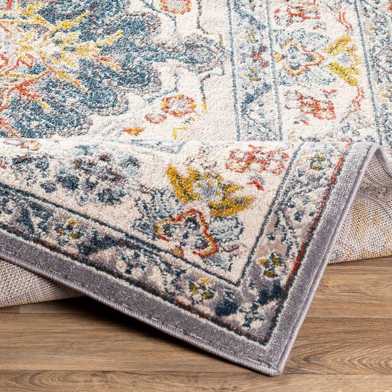 Elegant Gray Kashan 5'3" x 7'3" Reversible Synthetic Rug