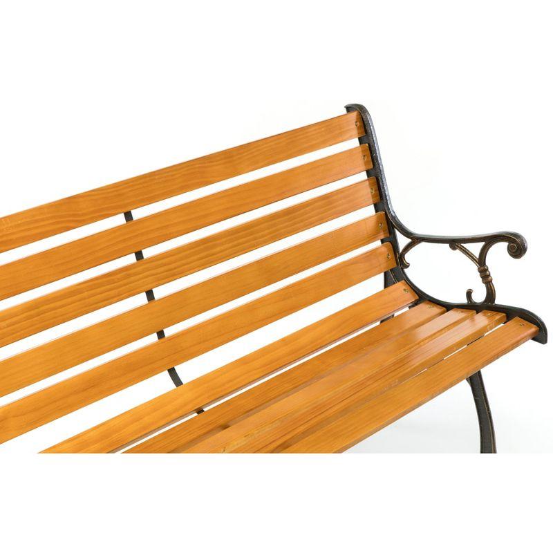 Kambrya Metal/Solid Wood Outdoor Bench