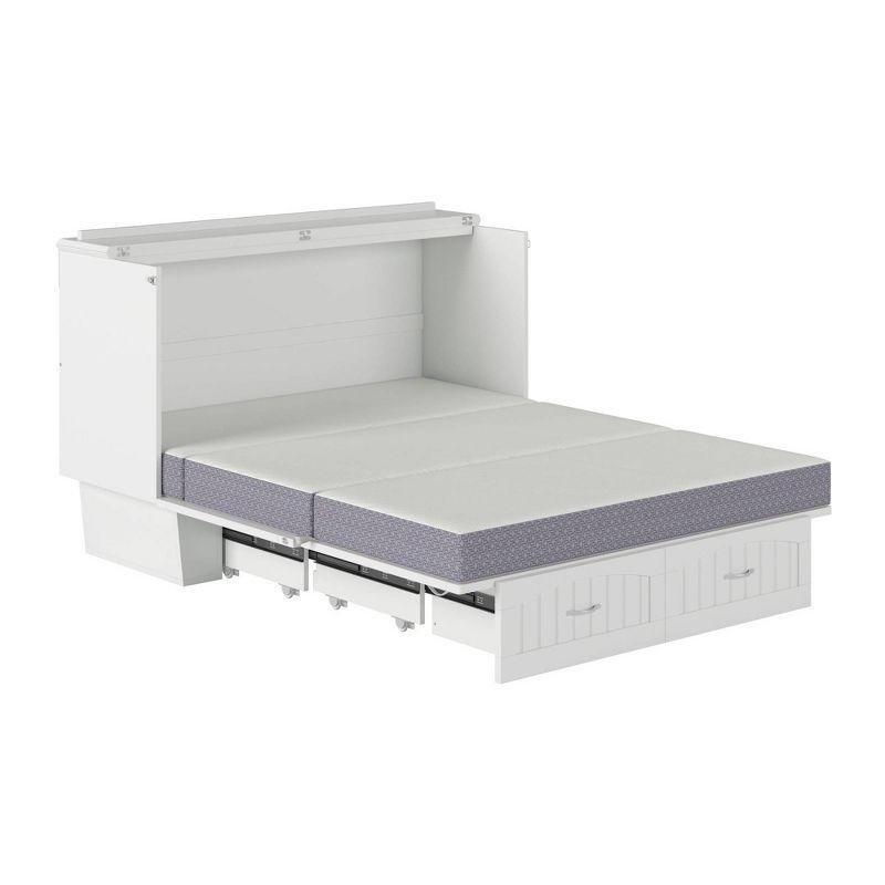 Queen Nantucket Murphy Bed Chest USB Turbo Charger White - AFI