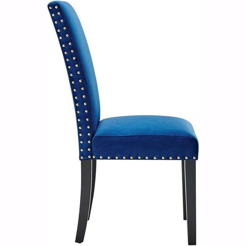 Modway Silver Orchid Lind Velvet Nailhead Trim Dining Side Chairs