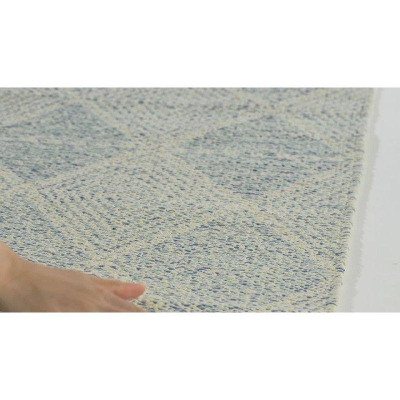 Coastal Breeze Light Blue Handwoven Cotton Area Rug - 5' x 8'