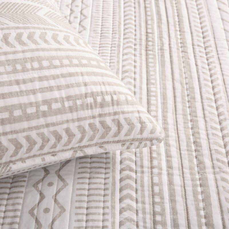 Lush Decor Hygge Geo Reversible Contemporary 3-Piece Quilt Set