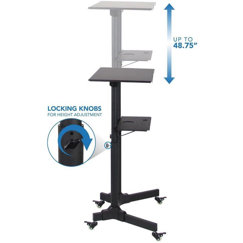 Mount-It! Mobile Standing Height Desk, Portable Podium and Rolling Presentation Lectern, Laptop Stand Up Desk with Caster Wheels