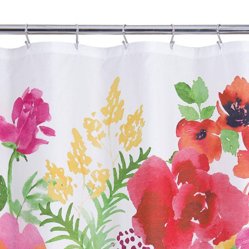 Floral Burst Shower Curtain - Allure Home Creations: Botanical Microfiber Bath Decor, Machine Washable