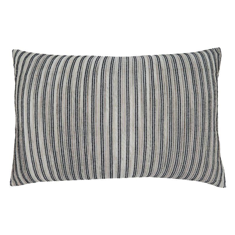 16"x24" Oversized Corded Line Poly Filled Lumbar Throw Pillow - Saro Lifestyle: Woven Cotton & Acrylic, Zipper Closure, Indoor Use