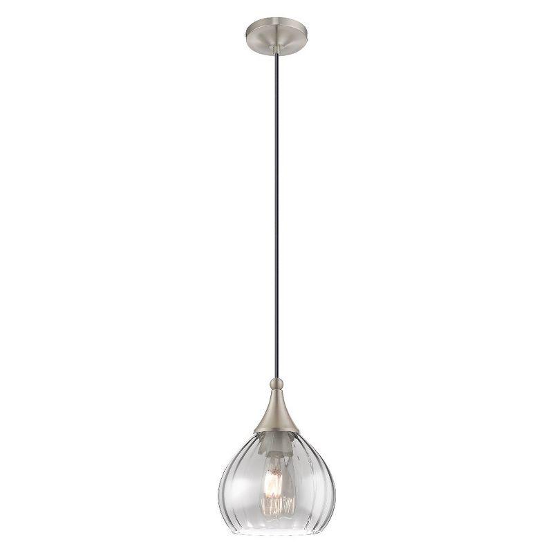 Mini Brushed Nickel LED Pendant with Smoke Glass - Indoor/Outdoor