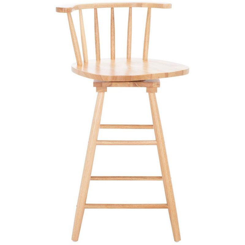 Natural Wood Swivel Windsor Counter Stool