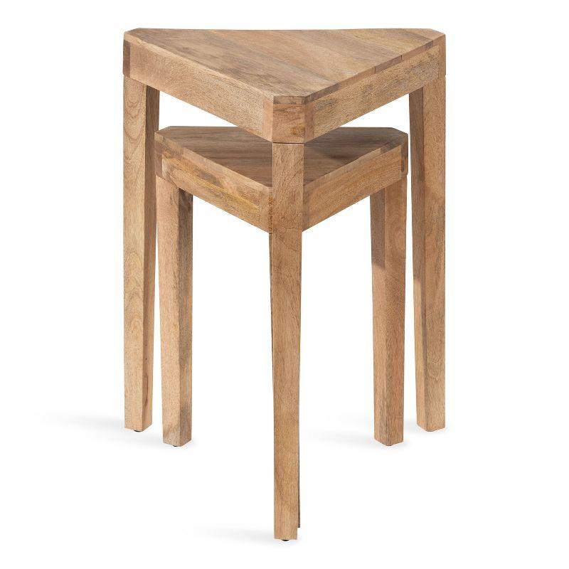Kate and Laurel Talcott Triangle Wood Nesting Table, 2 Piece, Natural