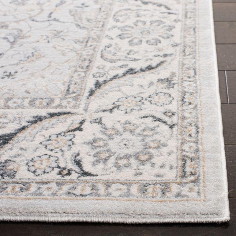 Elegant Isabella Light Grey & Cream Square Synthetic Rug