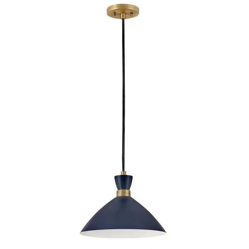 Lark Simon 1 - Light Pendant in  Matte Navy/Heritage Brass