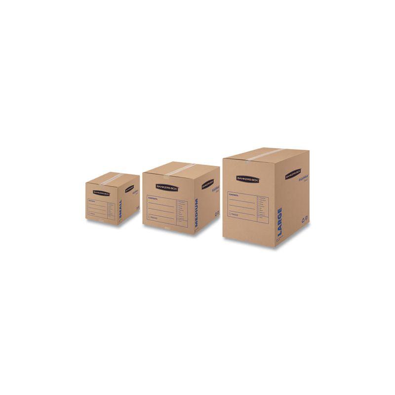 Bankers Box SmoothMove Basic Moving Boxes, Regular Slotted Container (RSC), Large, 18" x 18" x 24", Brown/Blue, 15/Carton