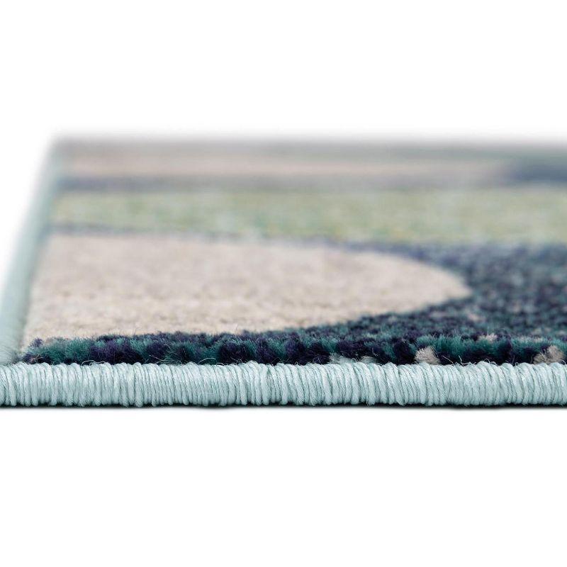 Unique Loom 4' 1 x 6' 1 Navy Blue Chromatic Seaside Area Rug