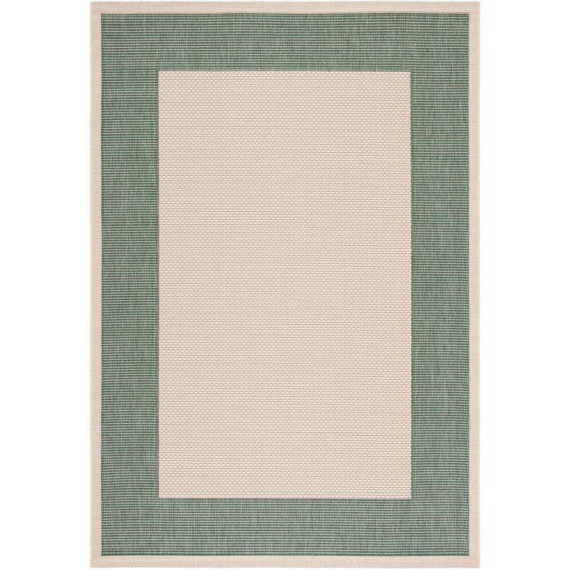 Courtyard CY7987 Power Loomed Indoor/Outdoor Accent Rug - Beige/Dark Green - 2'x3'7" - Safavieh..
