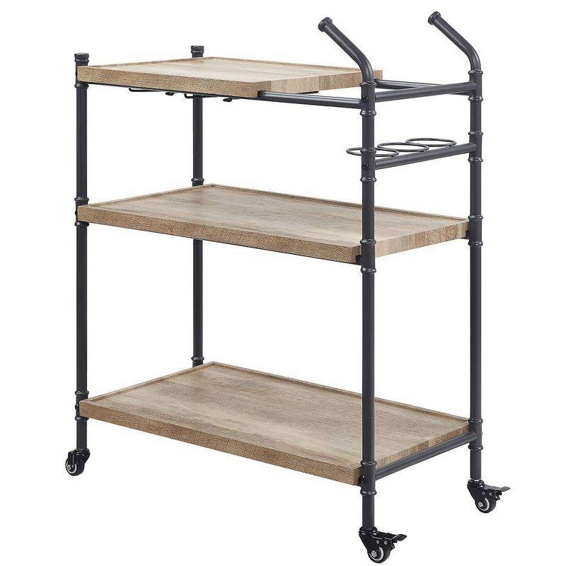 Brantley 30" Bar Serving Carts Oak and Sandy Black - Acme Furniture