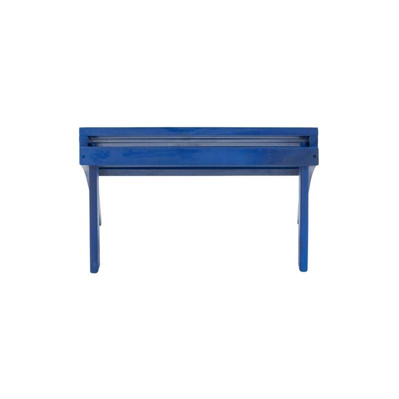 Classic Blue Acacia Wood Adirondack Ottoman