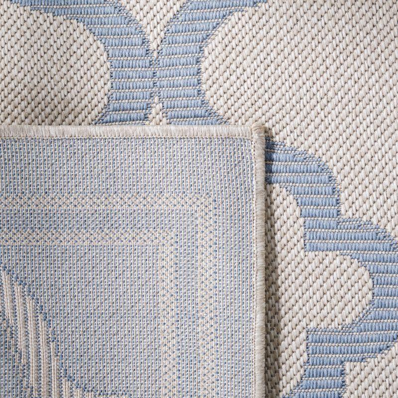 Bermuda BMU810 Power Loomed Indoor/Outdoor Machine Washable Area Rug - Ivory/Blue - 6'7"x9'2" - Safavieh