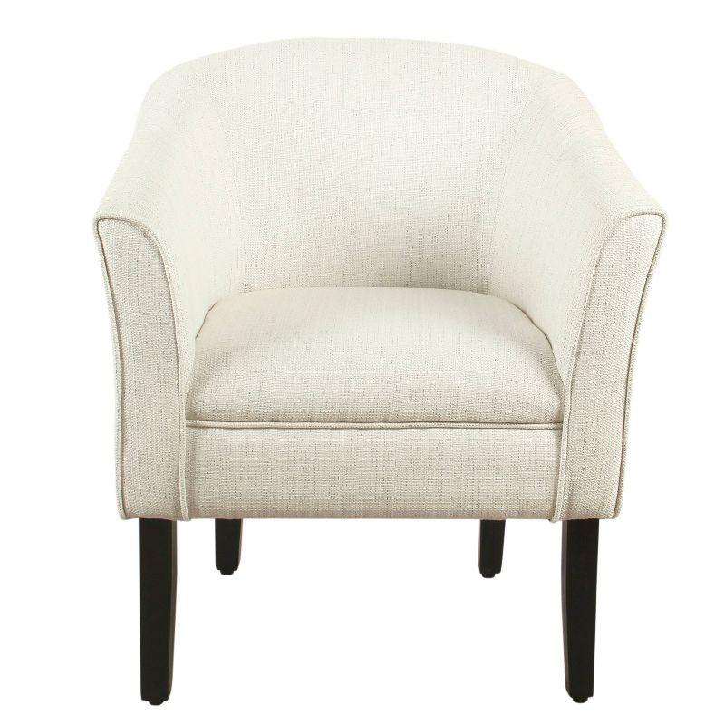 Modern White and Black Barrel Accent Chair