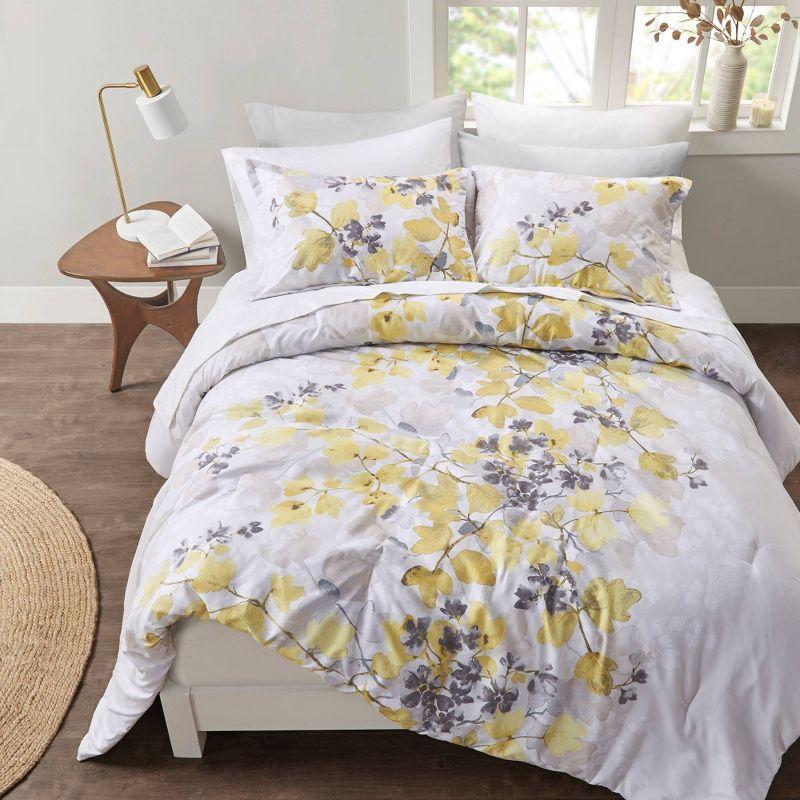 Floral Comforter Set with Bed Sheets