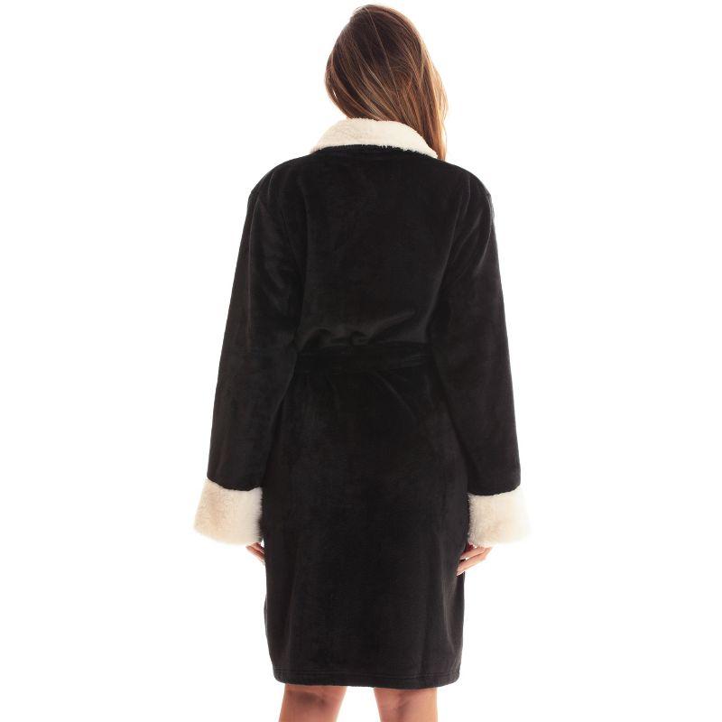 Just Love Womens Plush Solid Robe | Ladies Bathrobe 6947-BLK-XS