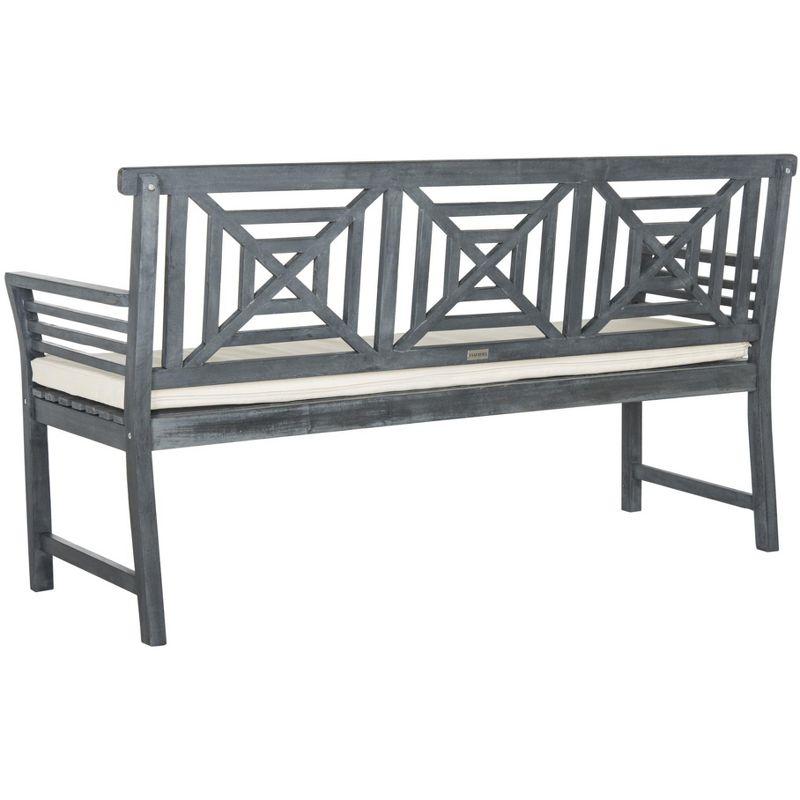 Del Mar 3 Seat Bench - Outdoor - PAT6737 - Ash Grey/Beige - Safavieh