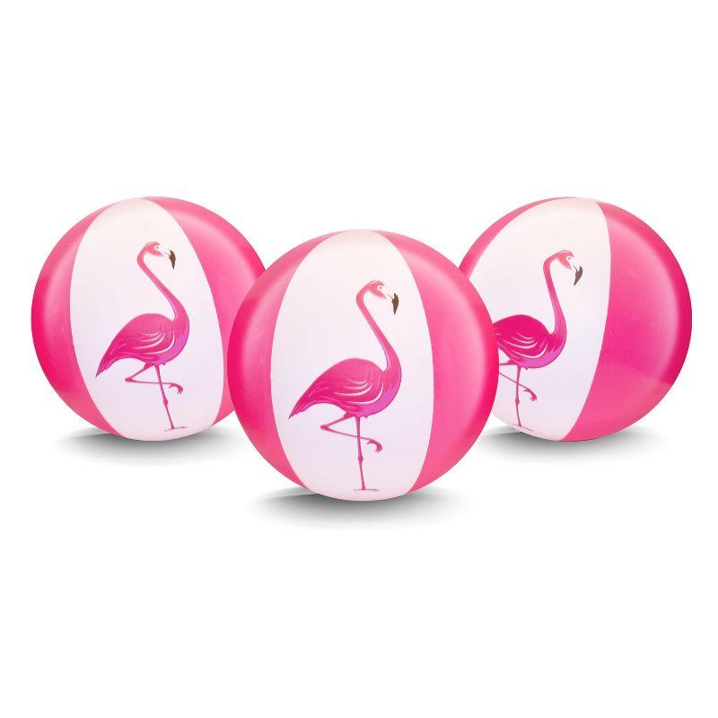 CocoNut Outdoor 27" Jumbo Beach Ball (3-Pack) - Pink Flamingo