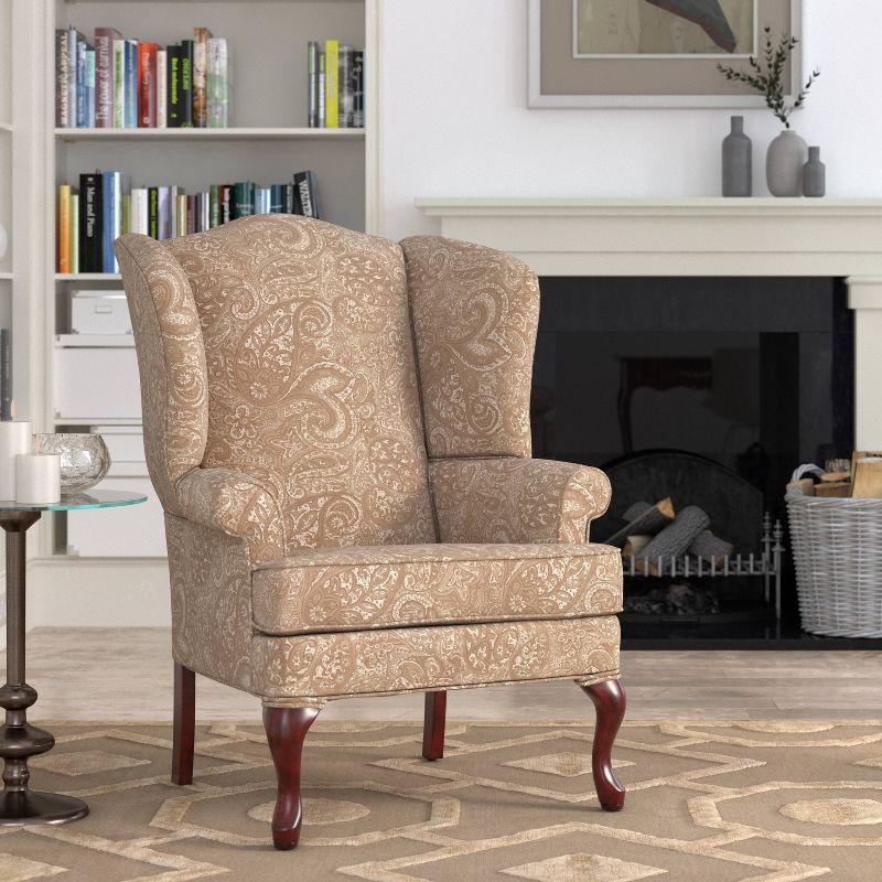 Comfort Pointe Paisley Traditional Wingback Accent Chair