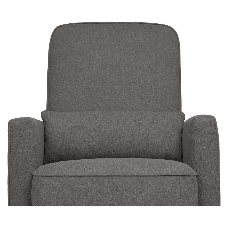 Olive Dark Grey Upholstered Swivel Glider with Ottoman